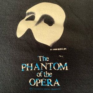 Vintage 1980s Unisex Medium Phantom Of The Opera Graphic Tshirt.  100% Cotton